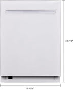 Kenmore Elite 24" Built-in Stainless Steel Tub Dishwasher TotalFlex 3rd, SmartWash, UltraWash, TurboDry, MoreSpace Plus Adjustable Rack, Energy Star Certified, White