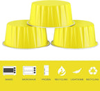 EUSOAR Aluminum Ramekins with Lids, 50pcs 5oz Aluminum Foil Baking Cups, Disposable Foil Ramekins Muffin Liners, Aluminum Foil Dessert Containers Cupcake Holders Pans with Lids Yellow