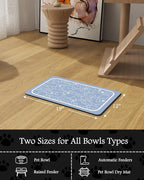 Pet Feeding Mat-Absorbent Dog Mat for Food and Water Bowl-No Stains Quick Dry Water Dispenser Mat-Dog Accessories Pet Supplies-Bowl for Messy Drinkers（BLUEDOGS,12"x19"