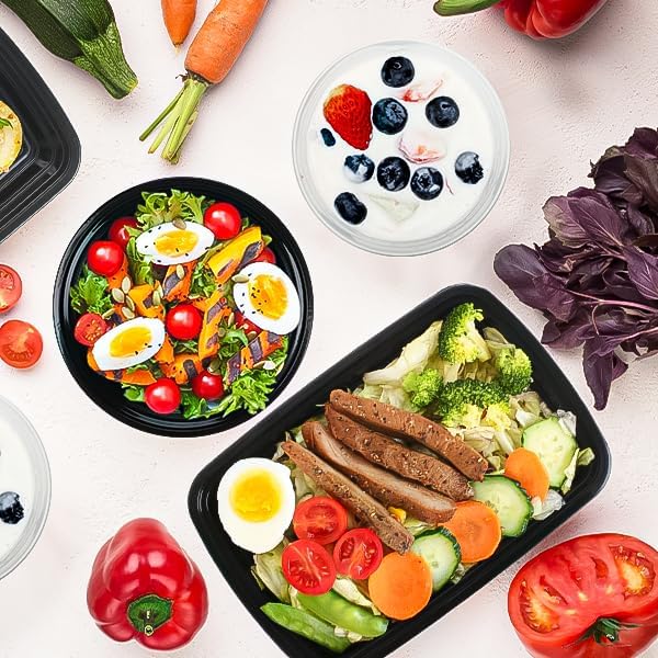 100 PACK, 24 oz. Meal Prep Containers, Extra Large & Thick Food Storage Containers with Lids - BPA Free Stackable Microwavable & Dishwasher Safe, Travel, To Go, Bento Box