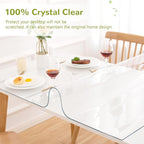 34 x 60 Inch Clear Table Cover Protector, Clear Table Protector for Dining Room Table, 1.5mm Plastic Table Cover, Waterproof Table Pad for Kitchen, Office