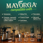 Mayorga Organic Coffee 12oz Mayan Blend - Medium Roast Whole Bean Specialty Grade Coffee, 100% Arabica, Slow Roasted, Chocolate and Floral Flavor with Low Acidity - USDA Organic, Non-GMO, Kosher