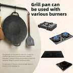 Grill pan,grill pan for indoor cooking,grill pans for stove tops,15" Round BBQ Griddle for Induction,Gas Stove, Electric Cooktop, Indoor or Outdoor Grilling.