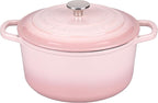 Enameled Cast Iron Dutch Oven Pot with Lid, for Sourdough Bread Baking, Round Dutch Ovens, 6 Quart, Pink