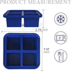 1 Cup Silicone Freezer Tray with Lid 1 Pack - Make 4 Perfect 1-Cup Portions - Easy Release Molds for Food Storage & Freeze Soup, Broth, Stew or Sauce
