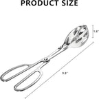 Kitchen Tongs for Cooking for Buffet Party Catering - Stainless Steel Salad Tongs for Food Bread Cake Bake Dessert, 10-Inch Serving Tongs for Grill, Steak, Barbecue, Scissor Design (2 Pack)