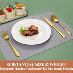Lazycorner 30 Pcs Gold Silverware Set for 6, Food Grade Stainless Steel Flatware Set Include Fork/Knife/Spoon, Mirror Polished Eating Utensils Sets, Reusable Silverwear Cutlery Set, Dishwasher Safe