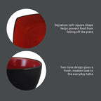 Gibson Soho Lounge Square Reactive Glaze Dinnerware Set, Red, Service for 4 (16pcs)