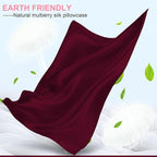Mulberry Silk Pillow Cases Queen Size with Hidden Zipper, Ultra Smooth and Soft Breathable Cooling Silk Satin Pillowcase for Hair and Skin, Gifts for Women Men (Burgundy Red, 20x30 Inches, 1 Pack)