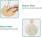 UKJENT Trivets for Hot Dishes - 4 Pcs Cotton Trivet Mats, Heat Resistant Hot Pads Pot Holders Set for Hot Pots & Pans, Kitchen Counter Farmhouse Table New Home Decor Essentials(7 inch & 9 inch)