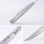 Messermeister Avanta 5” Fine Edge Steak Knife Set - German X50 Stainless Steel - Rust Resistant & Easy to Maintain - Includes 4 Steak Knives