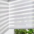 Persilux Zebra Blinds for Windows Cordless Blinds & Shades (28" W x 72" H, White) Free-Stop Roller Window Shades, Light Filtering Roller Shades for Windows, Light Control for Day and Night