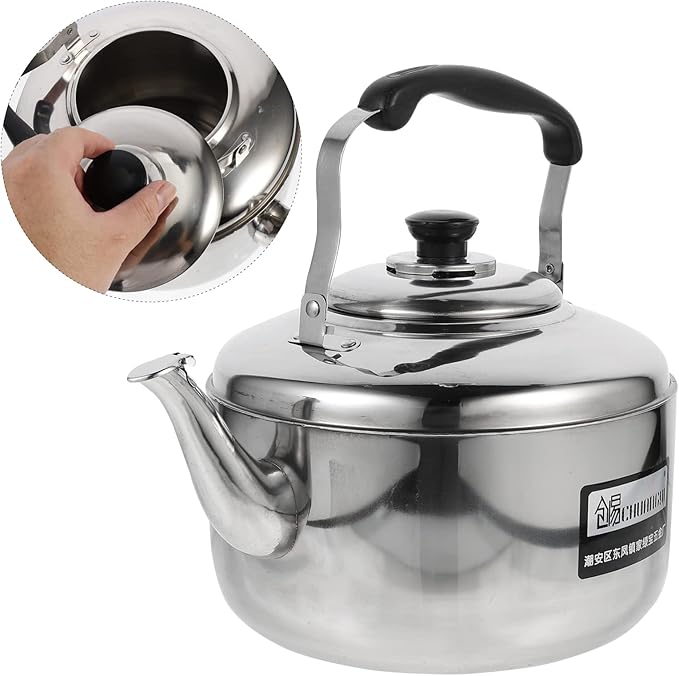 Large Capacity Stainless Steel Sounding Kettle for Induction Cooker with Comfortable Anti-scald Handle for Home Use and Quick Heating