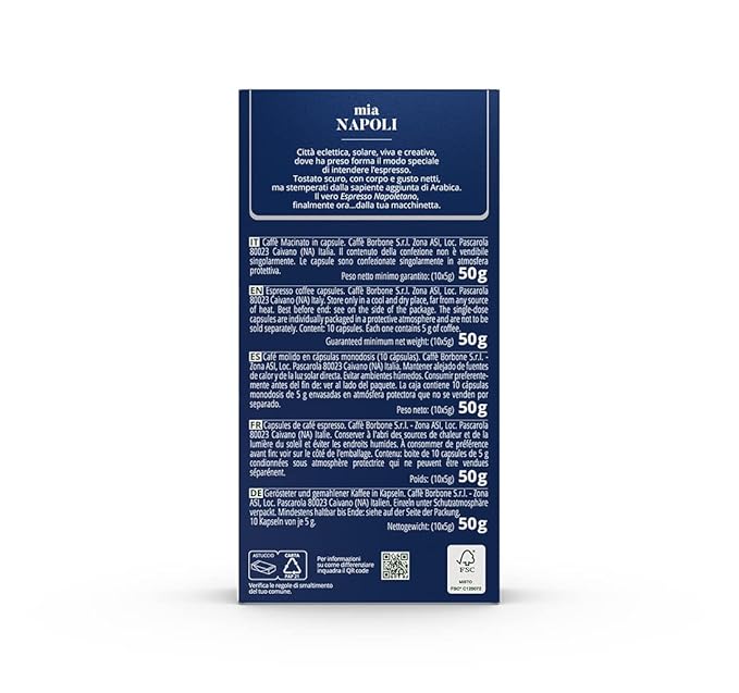 Caffe Borbone Aluminum Coffee Pods, Mia Napoli, Medium Roast, Bold and Intense, Genuine Italian Coffee - Compatible with Nespresso Original, NOT compatible with Vertuo - 100 Count