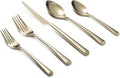 Alata Bailey Champagne Gold 20-Piece Forged Stainless Steel Flatware Set Cutlery Set, Service for 4, Silver Finish, Dishwasher Safe