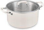 10 Quart Tri-Ply Stainless Steel Stock Pots with Lid, BEZIA Induction Soup Pot with Lid, Large Kitchen Cooking Pots with Silicone Handle, Compatible with All Cooktops, Free of PTFE/PFOA/PFOS