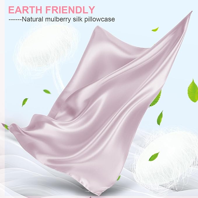 Mulberry Silk Pillow Cases 2 Pack Queen Size 20x30 Inches with Hidden Zipper, Ultra Smooth and Soft Breathable Cooling Silk Satin Pillowcase Set of 2, Better for Hair and Skin, Gifts for Women Men