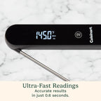 Cuisinart LED Digital Pro Instant Read Thermometer, Calibrated Ambidextrous Waterproof Meat Thermometer for Home & Grill, Lift to Wake Ultra Fast 0.6s Read Time, Home Gadget, BBQ, Smoker, Oil Fry