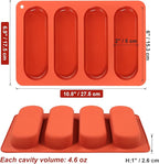 Webake 6 Inch Hot Dog Bun Pan, 2 Pack SIlicone Hotdog Bun Molds Nonstick Bread Forms, Mini Baguette Sandwich Baking Tray for Hot Dog Bun Rolls Cake and Eclair