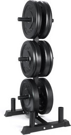 CAP Barbell 2-Inch Olympic Bumper Plate Weight Set with 6 Post Rack | 100-370 lbs | Multiple Options