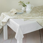 Benson Mills Deluxe Heavy Duty Vinyl Table Pad, Premium Table Protector, Waterproof with Flannel Backing, Quilted Design and Customizable (Off-White, 52" X 108" Rectangular)