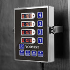 Kitchen Timers for Cooking – 4 Channel Commercial Kitchen Timer Restaurant Kitchen Supplies – Stainless Steel LED Technology Kitchen Timer Digital – Reminder Function, Loud Alarm, Black