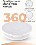 Kootek 71PCs Cake Decorating Kit, Baking Supplies Tools - Includes Cake Stand Turntable, 12 Icing Piping Tips Set, 2 Frosting Spatulas, 3 Scrapers, 50+2 Piping Bags, Coupler, Video Tutorial, Booklet
