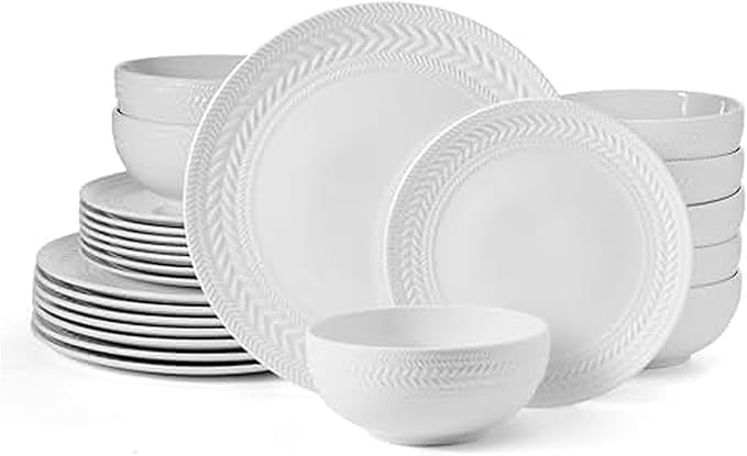 Pfaltzgraff Josephine 24 piece Dinnerware Set, Service for 8, White
