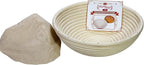 Saint Germain Bakery Premium Round Bread Banneton Basket with Liner - Perfect Brotform Proofing Basket for Making Beautiful Bread (9 inch)