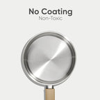 CAROTE 1.5Qt & 2.5Qt Stainless Steel Sauce Pan Set with Lid, 3-ply Base, Non-Toxic PTFE & PFOA Free Saucepan, Induction Cookware Set, Small Kitchen Pots, Stay-Cool Handles