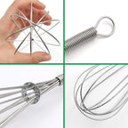 ForTomorrow Stainless Steel Whisk Set - 8"+10"+12" Thin Handle Wisk Balloon Wire Whisks Kitchen Tool for Cooking, Baking, Mixing Blending, Whisking, Beating, Stirring