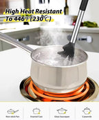AR3T Home Essentials Silicone Pasta Fork and Ladle Spoon Set, Large Non-Stick Kitchen Utensils for Cooking, Serving
