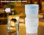 Ice Ball Maker Mold - Set of 4, Round Ice Cube Mold, 2.4 Inch Sphere Ice Cubes for Whiskey, Cocktails, Bourbon (4, Blue)