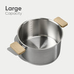 CAROTE Stainless Steel Stock Pot - 8 Quart Heavy Duty Induction Cooking Pot with Visible Lid for Pasta, Soup, Spaghetti, Bottom Big Stockpot, Deep Cookware for Canning, Boiling, Simmer
