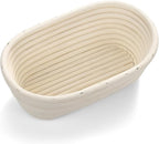 Saint Germain Bakery Premium Round Bread Banneton Basket with Liner - Perfect Brotform Proofing Basket for Making Beautiful Bread (10 inch Oval)
