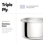 CAROTE 4QT Stainless Steel Sauce Pan with Stand-Up Lid, Nonstick Stainless Steel Pot with Detachable Handle, Non Toxic Kitchen Saucepan, Induction Kitchen Cookware, Oven Safe to 600°F