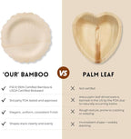 Bambu Pack of 100-9 Inch Disposable Bamboo Plates Fancy, Biodegradable Eco Friendly Products, Bamboo Disposable Plates for Party, Weddings, and Events, Great For Any Occasion - Bulk Case