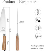 imarku Chef Knife - Pro Kitchen Knife 8 Inch Chef's Knives Japanese SUS440A Stainless Steel Sharp Paring Knife with Ergonomic Handle, Golden handle, Christmas and Thanksgiving Gifts for Men and Women