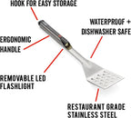Grillight Grilling Essential Combo Gift Set: LED Light Spatula, Tongs & Bonus GrillMat | Restaurant Grade Stainless Steel Tools w/ Built-In LED Flashlight | Turn Grill into Griddle | Grill in the Dark