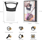 Stainless Steel Onion Holder for Slicing, Lemon Slicer Onion Cutter, Vegetable Cutter for Potato and Tomato, Avocados, Eggs, Food Slicer Assistant Tool for Fruit and Meat