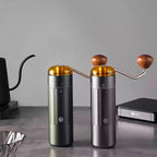 Manual Coffee Grinder, Z5 Hand Coffee Grinder with 25g Capacity External Adjustable Knob, Manual and Electric Dual Mode grinder, Espresso, Mocha, Pour-over, French Press Gray