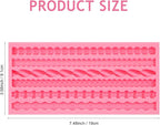 Hemp Rope Knot Silicone Molds, Knitting Bead Pearl Cake Border Chocolate Molds, Spiral Wave Pattern Shaped Fondant Molds for Cake Decoration Cupcake Topper Gum Paste Clay Resin(6 Cavity)