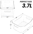 Clear Plastic Storage Bins, Set of 12, Multi-Use Organization and Storage Containers for Pantry, Cabinet, Refrigerator, Freezer, Bathroom, Organizer Bins for Home & Kitchen