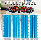 Cake Scrapers Set Decorating Comb and Icing Smoother, Plastic Sawtooth Scraper Polisher Butter Mousse Cream Cake Edge DIY Tool -8 Design Textures (Blue)