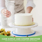 SenseYo 7 Pcs Acrylic Cake Icing Scraper Smoother Comb with Double Sided for DIY Mousse Butter Cream Cake Decoration (7)