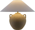 Livabliss x Galey Alix Araya Vintage Clay Jar Table Lamp, 22" H x 22" W x 22" D, Tan