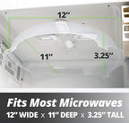HOVER COVER Magnetic Splatter Cover, 12-Inch Clear BPA-Free Food Lid, Vented Plate Guard with Steam Vents, Anti-Splash Microwave Lid, Dishwasher Safe, Space-Saving Magnetic Storage - Ivory