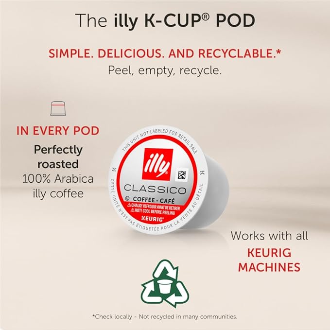 Illy Coffee K Cups - Pods For Keurig Machines – Brasile Bold Roast – Notes of Caramel – Intense & Full-Flavored Flavor - No Preservatives – 10 Count, 6 Pack
