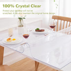 35 x 60 Inch Clear Table Cover Protector, Clear Table Protector for Dining Room Table, 1.5mm Plastic Table Cover, Waterproof Table Pad for Kitchen, Office