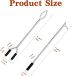 32" Stainless Steel Fire Log Tongs Firewood Grabber and Fire Poker Set,Large Fire Pit Tool Outdoor/Indoor Bonfire Campfire Backyard Deck Camping Log Grabber Safely Moves Firewood